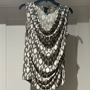 Ann Taylor work shirt tan and white